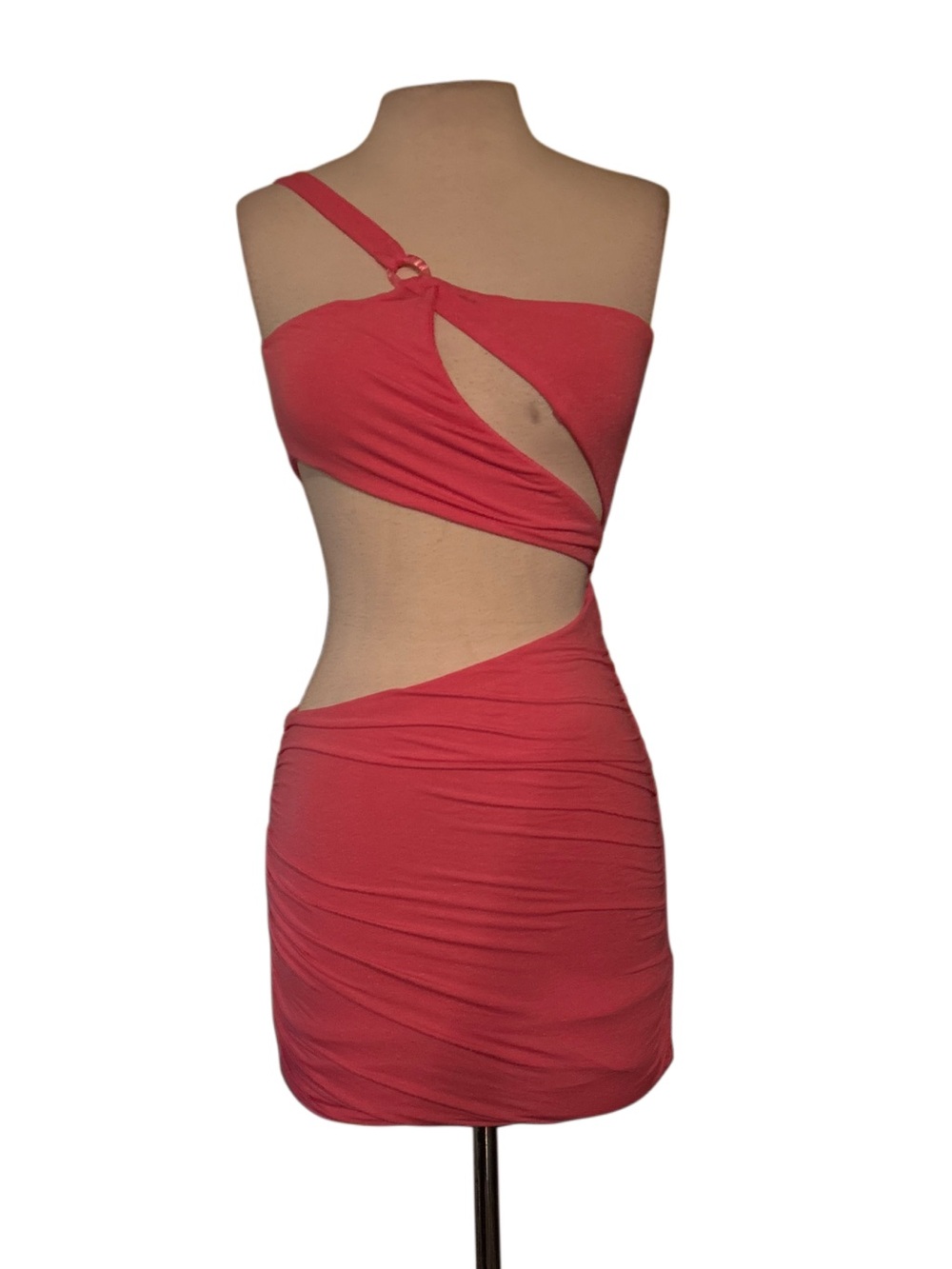 Tiger Mist pink One-Shoulder Cutout Mini Dress